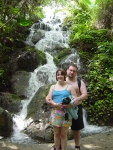 the waterfall inside the butterfly habitat at Xcaret