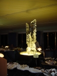 Ice sculpture at the chocolate buffet