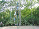 Ashley and Justin do not share their Mom's fear of heights -they loved the jungle-gym made from rope
