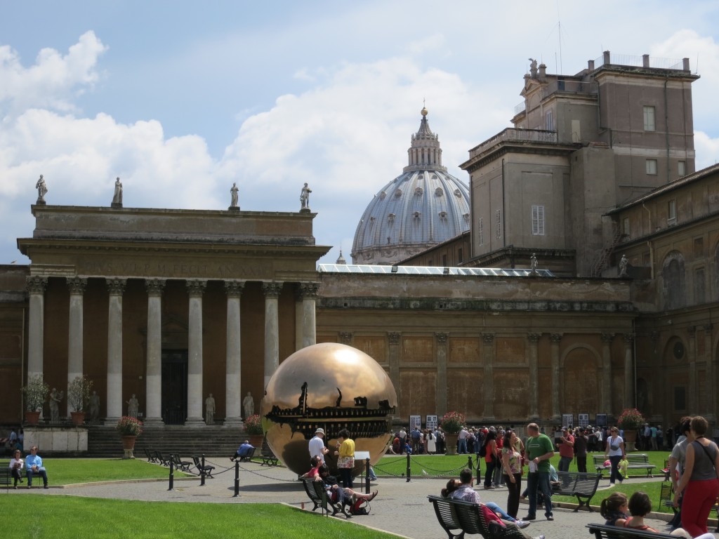 The Death Star lookalike (forefront) is a scale replica of the ball on top of St. Peter's Basilica (background).