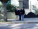 The guard for the Uruguayan president took a picture of us in front of the presidents house.
